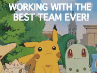 Jumping Pokémon Celebrate Good Morning Team