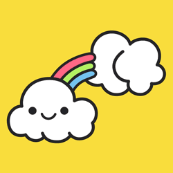 Jumping Rainbow On Clouds Funny Clip