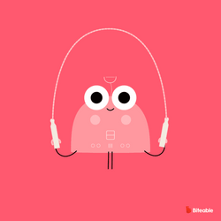 Jumping Rope Cute Qube Animation GIF