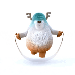 Jumping Rope Playing Giga Bear GIF