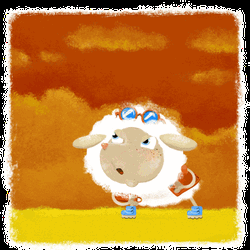 Jumping Sheep With Cartoon Shoes GIF