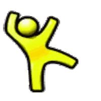 Jumping Yellow Cartoon Character Sticker