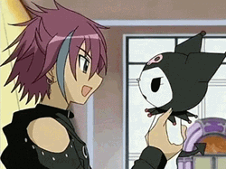 Jun Hiiragi Kissing Kuromi GIF