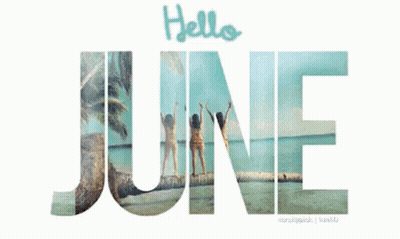 June Word With Beach Background GIF