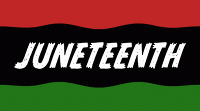 Juneteenth On Black And Red Background GIF