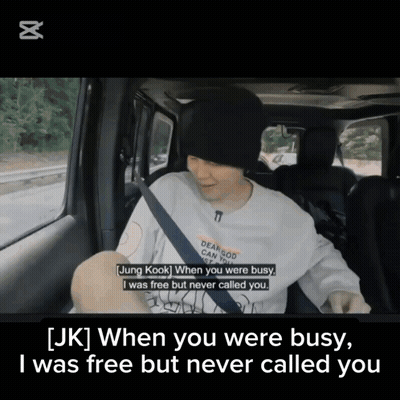 Jung Kook In Car When You Were Busy GIF