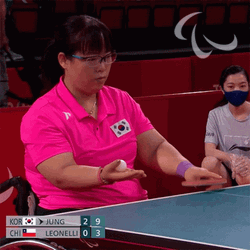Jung Young-A Playing Table Tennis GIF