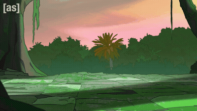 Jungle Cartoon With Words As GIF