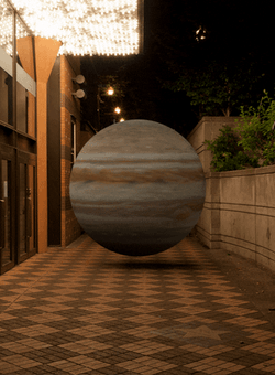 Jupiter Spinning In The Alley GIF