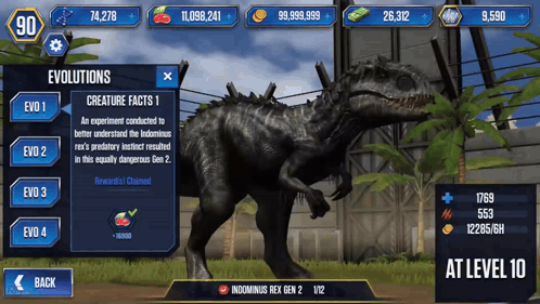 Jurassic World Game Indominus Rex Evolutions GIF