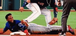 Jurickson Profar Face Kick Mishap GIF