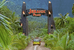 Jurrasic Park Entrance Gate GIF