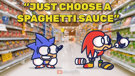 Just Choose Spaghetti Sauce Sonic Meme GIF