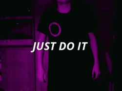 Just Do It Purple Light Man  GIF