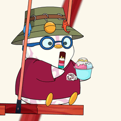 Just Hanging Around Penguin With Eyeglasses GIF