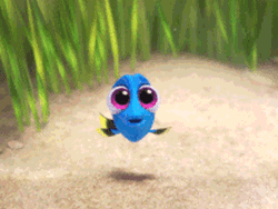 Just Keep Swimming Cute Baby Dory Blinking GIF