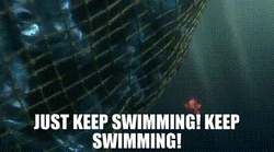Just Keep Swimming Nemo Cheering Fish Net GIF