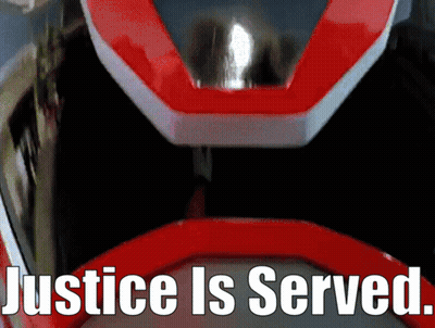 Justice Is Served Sign With Red Object GIF