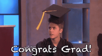 Justin Bieber Saying Congrats Grad GIF