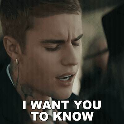 Justin Bieber Says I Want You To Know In A Close Up GIF