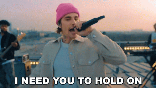 Justin Bieber Singing I Need You To Hold On GIF
