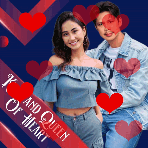 K And Queen Of Heart Surrounded By Hearts GIF