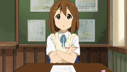 K-On Wondering Yui Hirasawa GIF