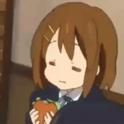 K-On Yui Hirasawa Eating Burger GIF