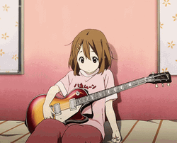 K-On Yui Hirasawa Playing With Guitar GIF
