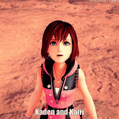 Kaden And Kairi Standing In Desert GIF