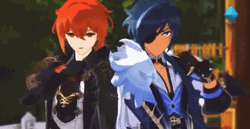 Kaeya And Diluc Bumping GIF