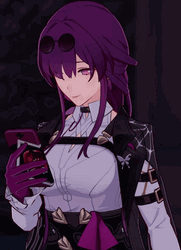 Kafka Honkai Star Rail Holding Phone GIF