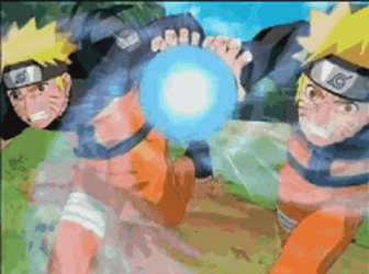 Kage Bunshin Naruto Running With Rasengan GIF