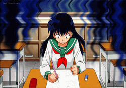 Kagome Higurashi Taking Test GIF