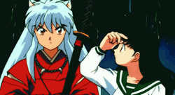 Kagome Pulling Inuyasha Ears GIF
