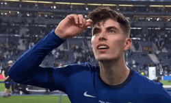Kai Havertz Blowing Kisses To The Fans GIF