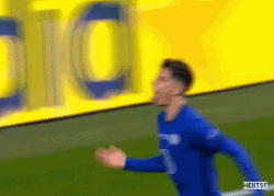 Kai Havertz Running Then Knee Slide GIF