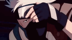 Kakashi Hatake Sharingan Eye Reveal GIF