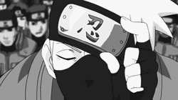 Kakashi Hatake Sharingan Naruto Black And White GIF