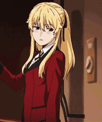 Kakegurui Mary Saotome Shocked Hug GIF