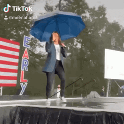 Kamala Harris Dancing In The Rain GIF