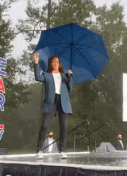 Kamala Harris Dancing With Umbrella GIF
