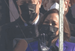 Kamala Laugh Covers Face GIF