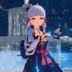 Kamisato Ayaka On The Falls GIF
