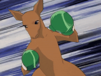 Kangaroo In Green Boxing Gloves Ready To Fight GIF