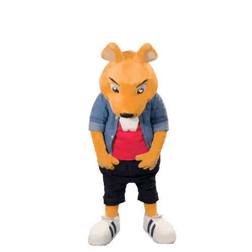 Kangaroo Mascot In Red W Shirt Sticker