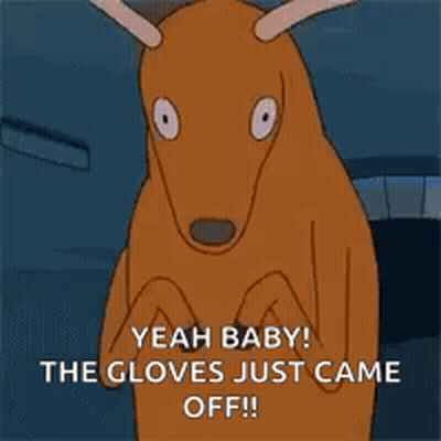 Kangaroo Saying Yeah Baby The Gloves Just Came Off GIF
