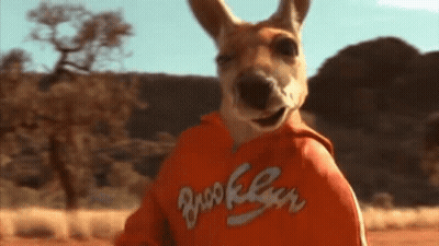 Kangaroo With Red Eyes On Red Spiral GIF