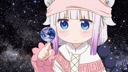 Kanna Eating Planet GIF