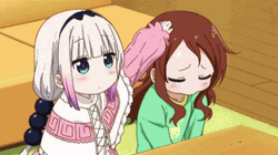 Kanna Kamui Consoling Riko Saikawa GIF